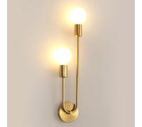 Riserva Applique Murale Intérieure E27, 2-Lumière Or | Lampe Murale Vintage Industrielle en Métal Pour Chambre à Coucher, Salon, Salle à Manger, Escalier, Hôtel