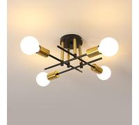 Riserva Lustre Sputnik Industriel E27, 4 Lumières Or