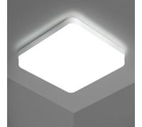 Riserva Plafonnier LED Carré 24W, IP44, 6500K Blanche Froide, 18cm | Lampe de Plafond Moderne pour Salle de Bain, Salon, Cuisine, Chambre, Couloir, Balcon, Garage