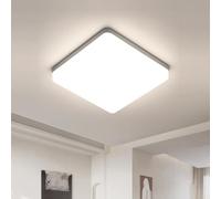 Riserva Plafonnier LED Carré 36W, IP44, 4500K Blanc Naturel, 23cm | Luminaire Plafonnier LED pour Salle de Bain, Salon, Cuisine, Chambre, Couloir, Balcon, Garage