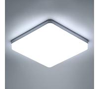 Riserva Plafonnier LED Carré 36W, IP44, 6500K Blanche Froide, 23cm | Luminaire Plafonnier pour Salle de Bain, Salon, Cuisine, Chambre, Couloir, Balcon, Garage