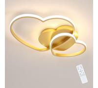 Riserva Plafonnier LED Dimmable 48W, Forme de Cœur, Or, 3000K-6500K