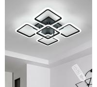 Riserva Plafonnier LED Dimmable 57W, Carré, Noir, 3000K-6500K | Lampe de Plafond Moderne pour Salon, Chambre, Salle à Manger