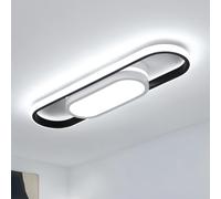 Riserva Plafonnier LED, 6500K Lumière Blanche Froide, Noir Lampe de Plafond Moderne, 30W Ovale Luminaire Plafonnier Acrylique pour Chambre à Coucher, Couloir, Cuisine, Balcon