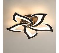 Riserva Plafonnier LED Moderne 60W, Fleur de Forme, Noir, 3000K, 60cm | Lampe de Plafond Acrylique pour Salon, Chambre, Salle à Manger, Cuisine