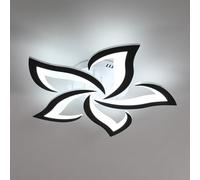 Riserva Plafonnier LED Moderne 60W, Pétales Design, Noir, 6500K, 60cm | Lampe de Plafond Moderne en Acrylique pour Salon, Chambre à Coucher, Étude