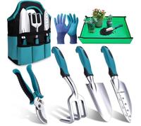 ®RisingFF Ensemble d'outils de jardinage 7 pièces avec sac de rangement durable, cadeau de jardinage idéal