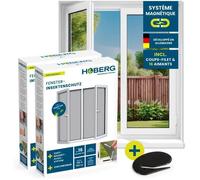 ®RisingFF Fixation magnétique innovante pour moustiquaire jusqu'à 150 x 130 cm avec 12 aimants [2 pièces]