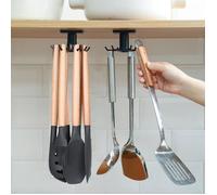 ®RisingFF Lot de 2 crochets de cuisine rotatifs à 360° crochets adhésifs pour suspendre des ustensiles de cuisine sous les