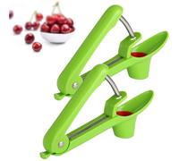 ®RisingFF Lot de 2 dénoyauteurs de cerises multifonctions pour confiture de cerises (vert)