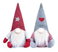 ®RisingFF Lot de 2 nains de Noël en peluche Père Noël 24 cm figurines elfes nains décorations de table pour fêtes et festivals