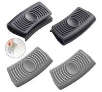 ®RisingFF Lot de 2 paires de gants en silicone antidérapants pour micro-ondes anti-brûlures gris et noir
