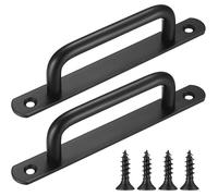 ®RisingFF Lot de 2 poignées de porte coulissante en acier inoxydable avec plaque métallique (192 mm) pour cuisine salle de bain.