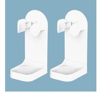 ®RisingFF Lot de 2 porte-brosses à dents électriques version améliorée adhésif puissant fixation murale réglable