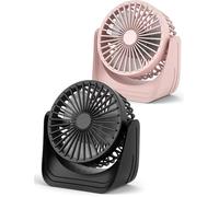®RisingFF Lot de 2 ventilateurs de table USB avec câble USB C de 2 m petit ventilateur de table USB silencieux rotatif à 360 °