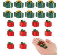 ®RisingFF Lot de 20 mini boîtes décoratives pour sapin de Noël coffret cadeau en résine colorée