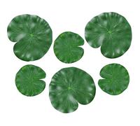 ®RisingFF Lot de 6 feuilles de nénuphar artificielles flottantes en mousse réalistes pour décoration de jardin étang piscine
