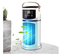 ®RisingFF Mini climatiseur portable, refroidisseur d'air silencieux avec 9 vitesses réglables et éclairage LED (blanc)