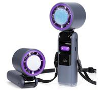 ®RisingFF Mini ventilateur portable 4000 mAh avec vitesse du vent de 1 à 100, mini ventilateur USB portable, ventilateur portable