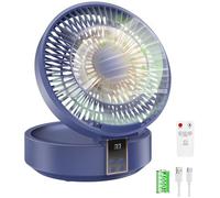 ®RisingFF Ventilateur silencieux super puissant, ventilateur de bureau USB portable et rechargeable, batterie 4000 mAh