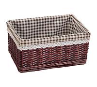 rismart Osier Rotin Panier Collations Pains Portion Stockage Fait Main Décoratif Bol Café 35 x 25 x 14 cm