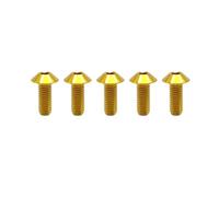 RISON Lot de 5 boulons à tête bombée en titane M4 x 0,7 x 15 mm à tête bombée à six pans creux, dorés, pour vélo et moto