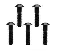 RISON Lot de 5 boulons à tête bombée en titane M6 x 1,0 x 25 mm Noir Vis à tête bombée pour vélo moto