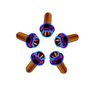 RISON-Titanium 5 Pièces Vis à Tête à Bride en Titane M4x0.7x10mm, Vis de Tête de Rondelle de Bouchon Boulons à Tête Hexagonale d'entraînement Fixation pour Vélo, Moto, Voiture