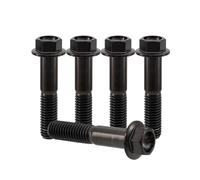RISON-Titanium 5 Pièces Vis à Tête à Bride en Titane M8x1.25x40mm, Vis de Tête de Rondelle de Bouchon Boulons à Tête Hexagonale d'entraînement Fixation pour Vélo, Moto, Voiture