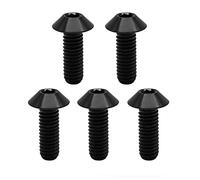 RISON Titanium Boulon M6x1.0x18mm Titane Tête en dôme Boulon à tête hexagonale interne Boulons noirs en titane Boulon à tête hexagonale pour vélo Moto 5 pièces