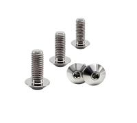 RISON-Titanium Vis en Titane pour Vélo Moto M6x1.0x20mm, Boulons à Tête Allen Semi-ronde, Vis à Tête Parapluie Vis Hexagonales à Dôme, Lot de 5