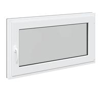 RISOR Fenêtre de cave 110 x 50 cm en PVC et verre anthracite avec fonction basculante et rotative, protection thermique, insonorisation, vitrage isolant et cadre à 5 chambres pour cave et intérieur