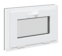 RISOR Fenêtre de cave 60 x 40 cm Anthracite PVC et verre avec fonction basculante pour cave avec protection thermique et cadre insonorisant, vitrage isolant et protection anti-effraction