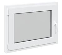 RISOR Fenêtre de cave 90 x 60 cm en PVC et verre blanc inclinable avec protection thermique et cadre d'insonorisation, vitrage isolant pour cave, intérieur, ventilation économe en énergie