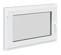 Risor Fenêtre de cave 90 x 70 cm en PVC et verre anthracite, protection contre la chaleur et le bruit, cadre de fenêtre pivotant avec vitrage isolant et joint pour fenêtre de cave et de toit, prête à