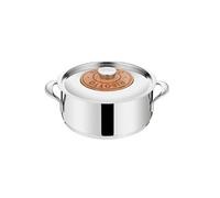 Lagostina Emozione Risottiera + Couvercle avec Insert en Bois de Cerisier Ø 24 cm, Faitout Induction et Gaz en Acier Inoxydable 18/10 et Bois, Fond Lagotherm Triple Couche et Larges Poignées Soudées