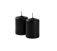 Risthò Bougies cire, noir, diamètre 7 cm, hauteur 10 cm, 4 pièces