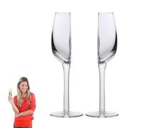 Ristyur Demi-Verre De Vin - Verre À Vin Amusant Coupé en Deux De 140ml - Tasses À Champagne en Verre Transparentes Et Créatives - Demi-Verre À Vin À Pied Long pour Anniversaire, Mariage, Fête