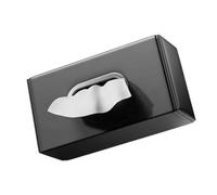 Risveglio Boîte à mouchoirs de voiture en cuir noir avec couvercle magnétique, support de serviette de grande capacité, tableau de bord, motif de couture camions et bateaux