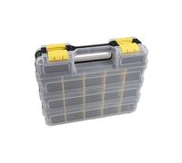 Risveglio Boîte de rangement double face avec 34 compartiments, séparateurs amovibles, couvercle transparent et poignée, vis, écrous, boulons, étui de rangement portable, pour atelier, garage, bureau