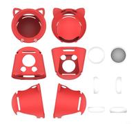 Risveglio Coque en silicone avec oreilles de chat pour alarme sonore - Antichoc - 10,3 x 10 x 10,6 cm - Pour chambre à coucher, dortoir, noir et rouge (rouge)
