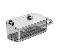 Risveglio Évier transparent argenté pour rack Caddy Rack, multi-compartiments de rangement pour éponges et brosses, montage sans perçage avec bac d'égouttement intégré