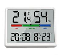Risveglio Horloge électronique multifonctionnelle avec écran LCD transparent, affiche l'heure, la date, le jour, la température, l'humidité, support portable et trou de suspension, batterie incluse