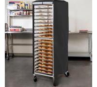 Risveglio Housse de grille de four noire 420D avec fermeture éclair et aérations, protection anti-poussière à 20 niveaux, 58,4 x 71,1 x 162,6 cm