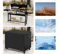 Risveglio Housse de rechange Flatrock pour barbecue à dessus plat, tissu 600D contre la pluie, le soleil, la neige, facile à nettoyer avec poignées latérales, 130 x 63,5 x 78,7 cm, noir