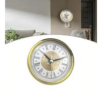 Risveglio Insert d'horloge à quartz de 80 mm avec lunette argentée, chiffres arabes pour cadran, réparation d'horloge murale, convient aux trous de 7,1 cm, intérieur pour mouvement de remplacement