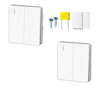 Risveglio Interrupteur lumineux sans fil à distance, pas de câblage | Interrupteur sans fil à décoller et à coller, pas besoin de concentrateur, télécommande 220 V, kit de montage mural