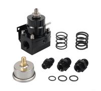 Risveglio Kit régulateur de pression de carburant réglable, pour essence E85 simple/double ligne avec port de manomètre, AN6 AN8 3-70 PSI en alliage d'aluminium (noir)
