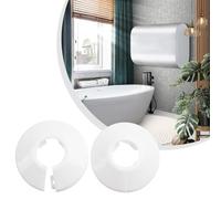 Risveglio Lot de 10 rosaces blanches pour tuyaux de chauffage en polypropylène pour colliers ronds de 17 mm pour décoration d'intérieur facile à installer