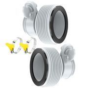 Risveglio Lot de 2 adaptateurs de tuyau de piscine de 3,2 à 3,8 cm pour pompes Intex, connecteur de raccord série B, coupleur de conversion en plastique robuste, installation facile, blanc